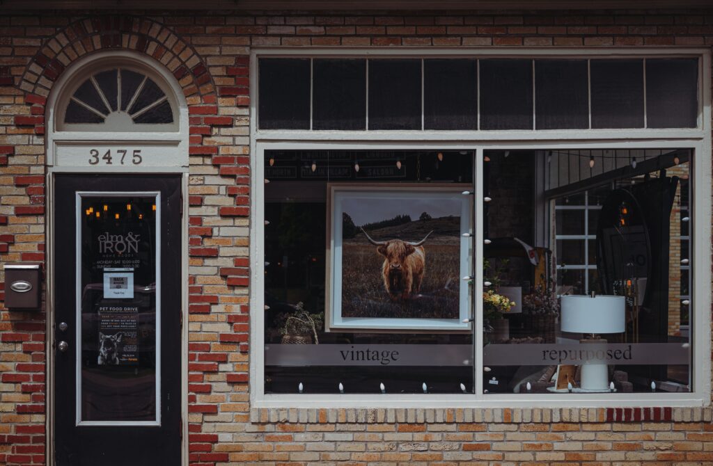 A small café storefront with a brick facade, the kind of local business a local SEO audit is run for
